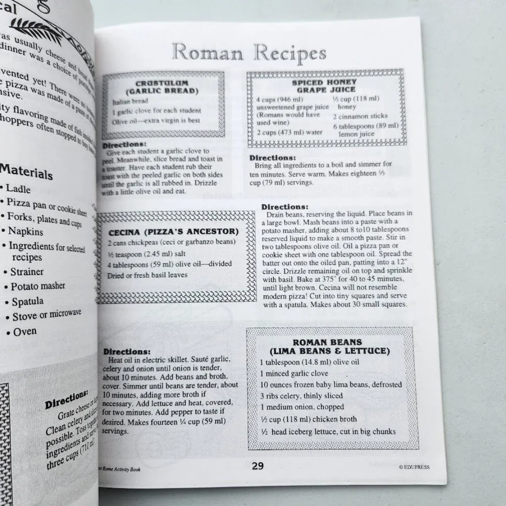 Ancient Rome Greece Hands-On Heritage Book Bundle Art, Crafts, Cooking, Historic